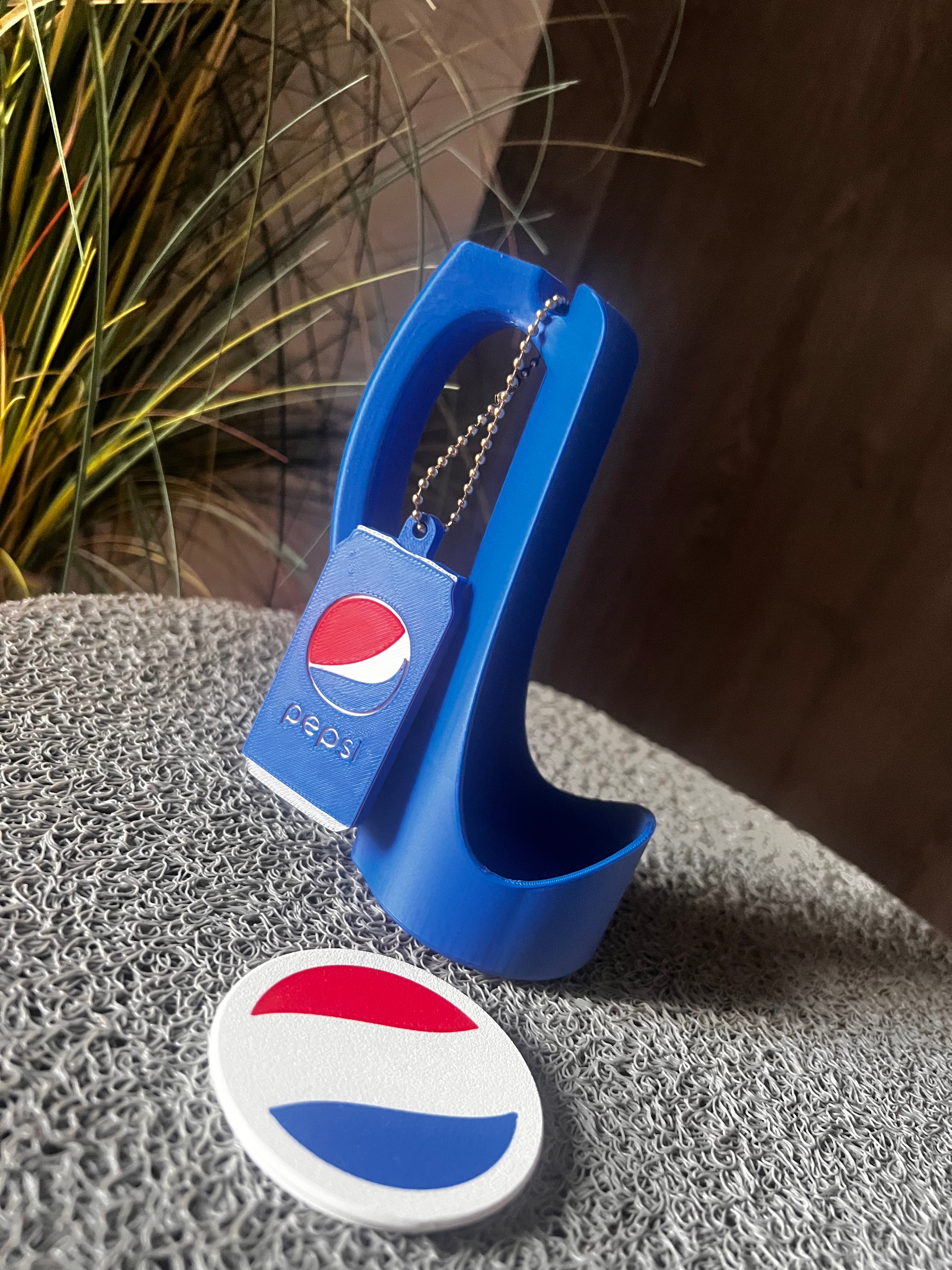 Pepsi 3D nyomtatott szett – italdoboz tartó, kulcstartó & italvédő tető