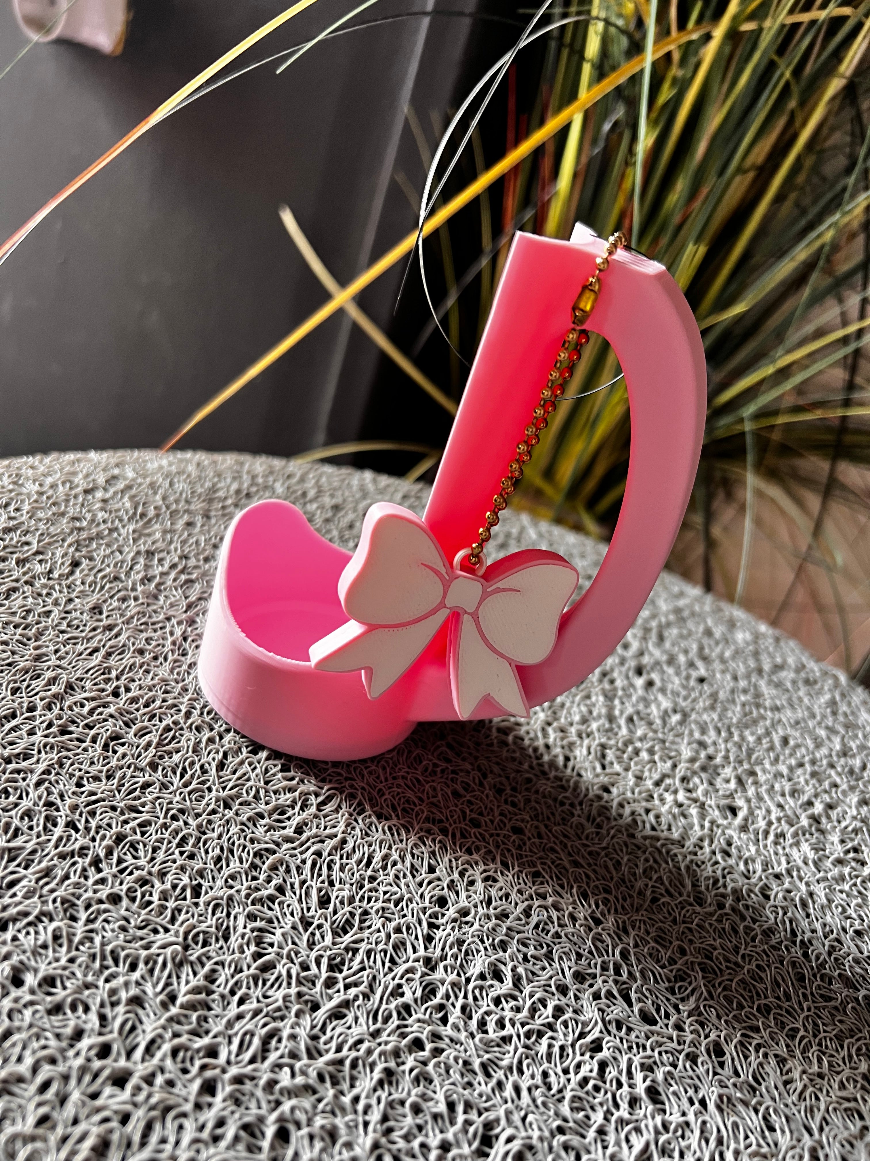 Rózsaszín Masnis Szett – Üvegtartó + Kulcstartó/Nyitó – 3D Nyomtatott