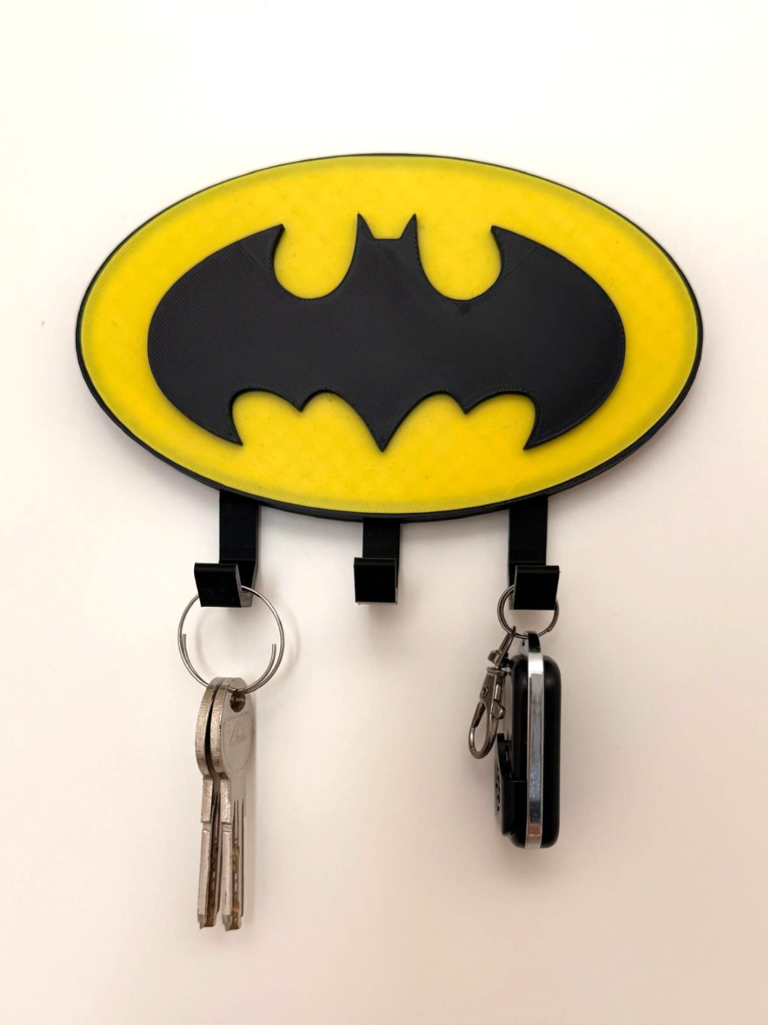 Batman Kulcstartó Fali Akasztó – 3D Nyomtatott (Sárga-Fekete)