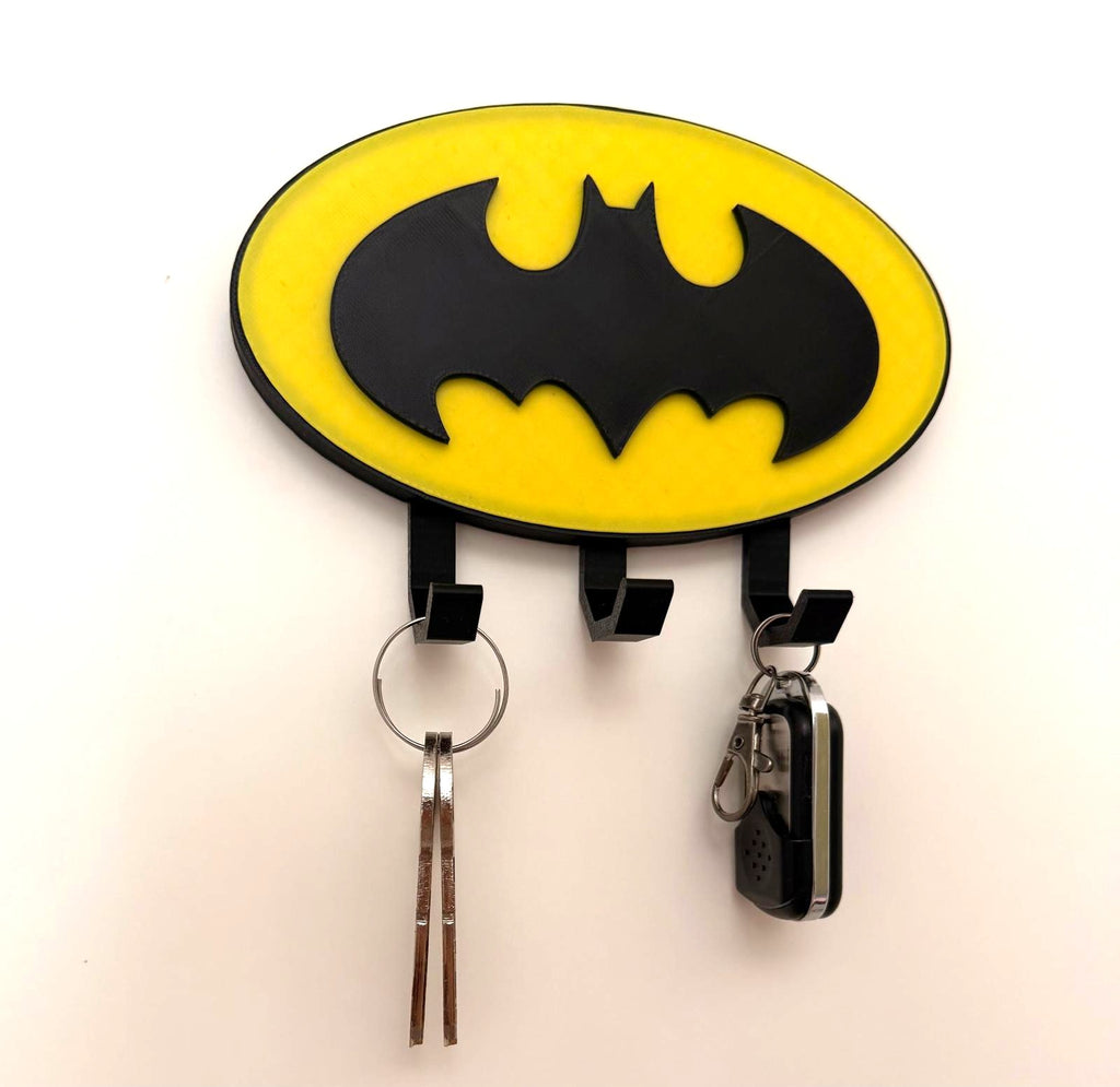 Batman Kulcstartó Fali Akasztó – 3D Nyomtatott (Sárga-Fekete)