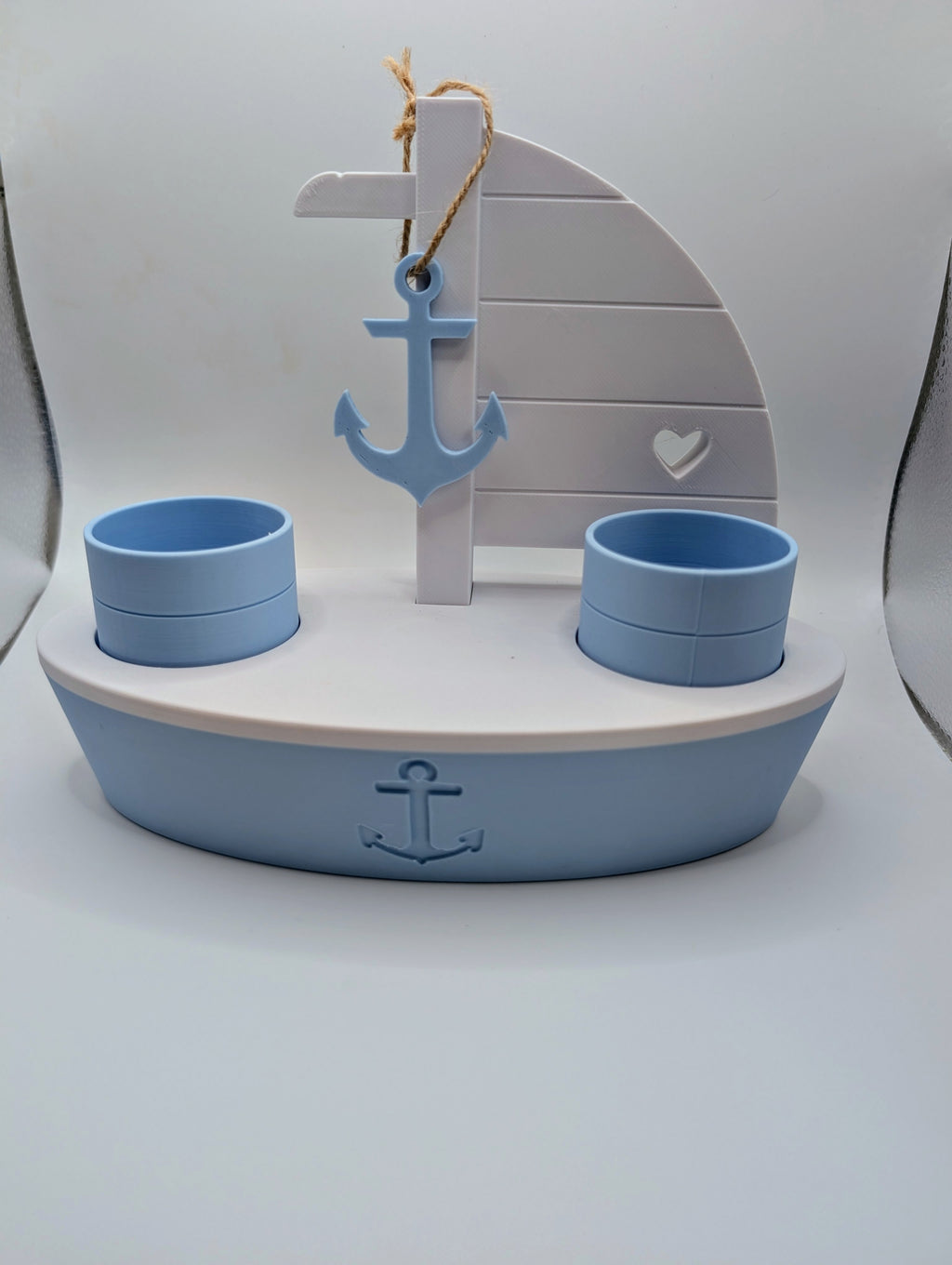 Hajós Fürdőszobai Rendező – 3D Nyomtatott Fogkefe Tartó (Kék-Fehér)