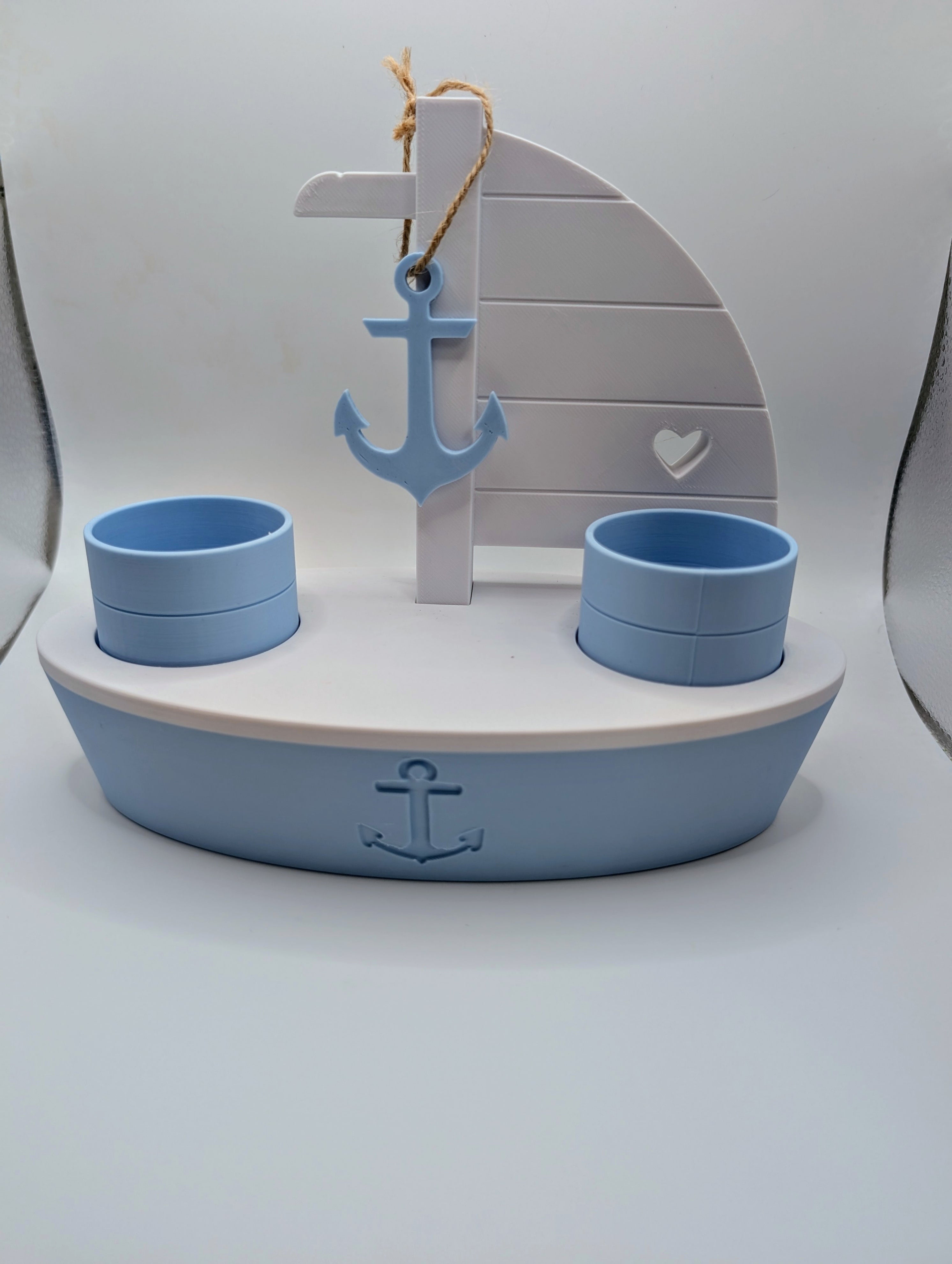 Hajós Fürdőszobai Rendező – 3D Nyomtatott Fogkefe Tartó (Kék-Fehér)